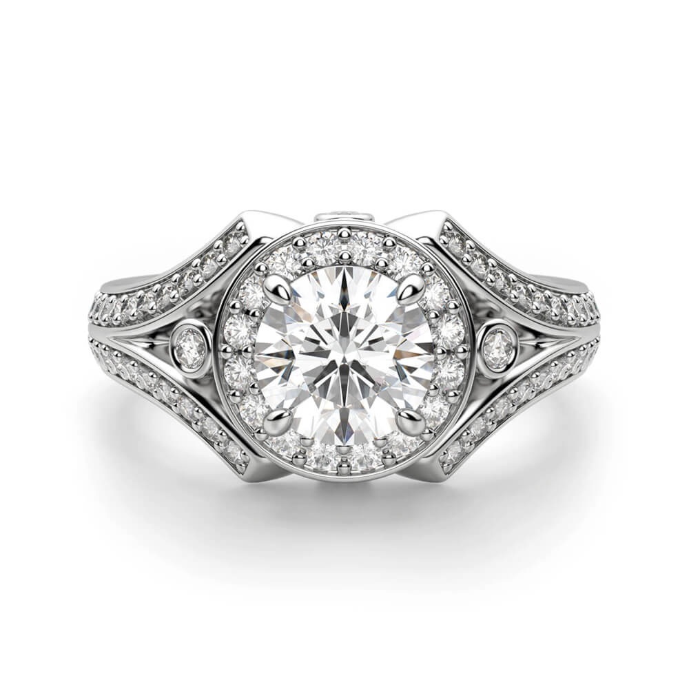 Vintage Halo Moissanite Ring